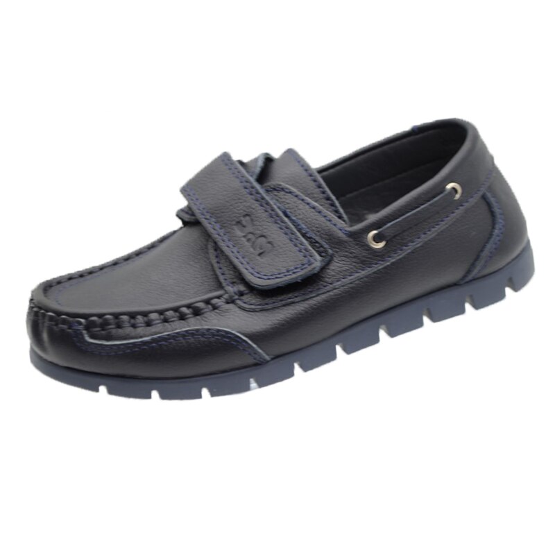 Mocasini ortopedici din piele, pentru baieti, Mini Junior, inchidere velcro, Negru